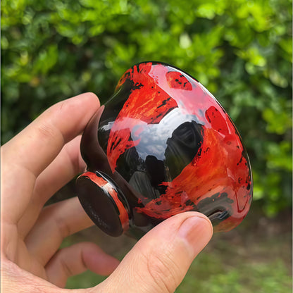 Red-Black Lacquer “Weighted” Cup | Classic Form | Perfect for Gifting & Daily Use