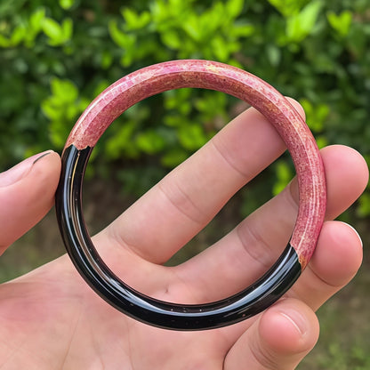 Pink-Gold & Opal Lacquer Bangle | Half Opal Scatter | Bright Layered Glow