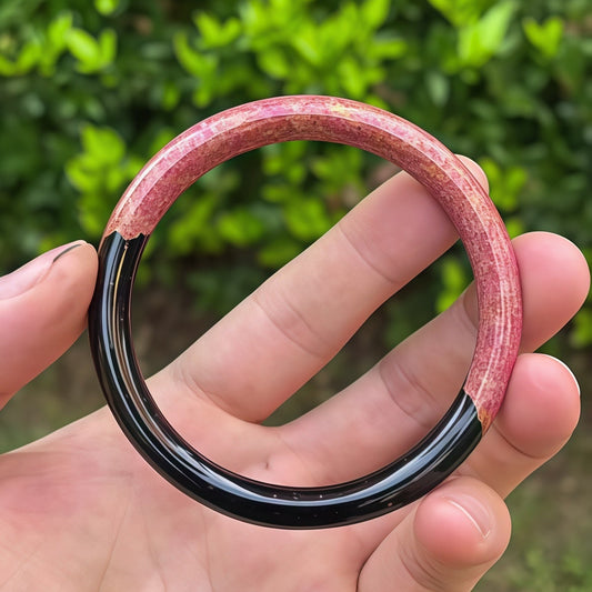 Pink-Gold & Opal Lacquer Bangle | Half Opal Scatter | Bright Layered Glow