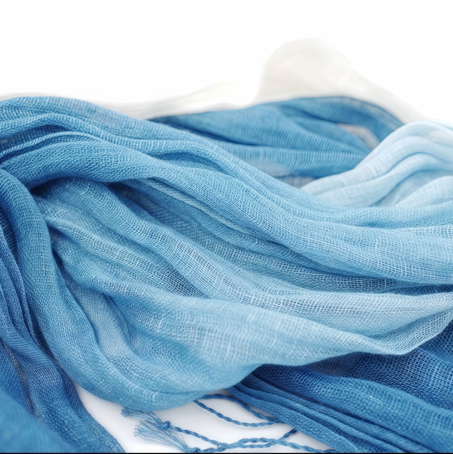Plant-Dyed Linen Gradient Scarf | Lightweight Artistic Handmade Shawl | French-Inspired Everyday Elegance