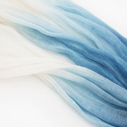 Plant-Dyed Linen Gradient Scarf | Lightweight Artistic Handmade Shawl | French-Inspired Everyday Elegance